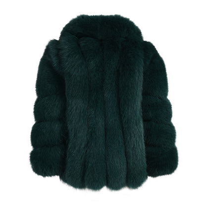 Regular Length Hot Sale Thick Windproof Fluffy Real Fox Fur Coat Warm Winter Women Custom Fur Coat