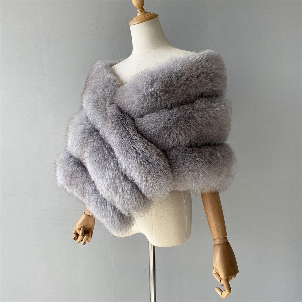 High Quality Real Fox Fur Gilet Fur Vest Women Fashion Custom Fur Shawls