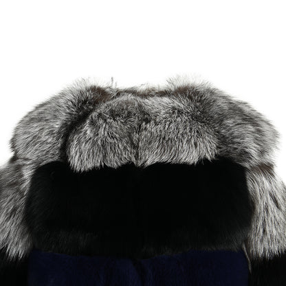 Mixed Color Crew Neck Cropped Real Fox Fur Coat Coldproof Winter Genuine Fox Fur Coat Women Real