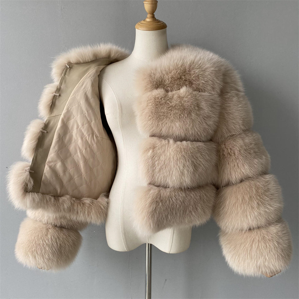 Fashion Warm Female Short Style Colorful Real Fox Fur High Quality