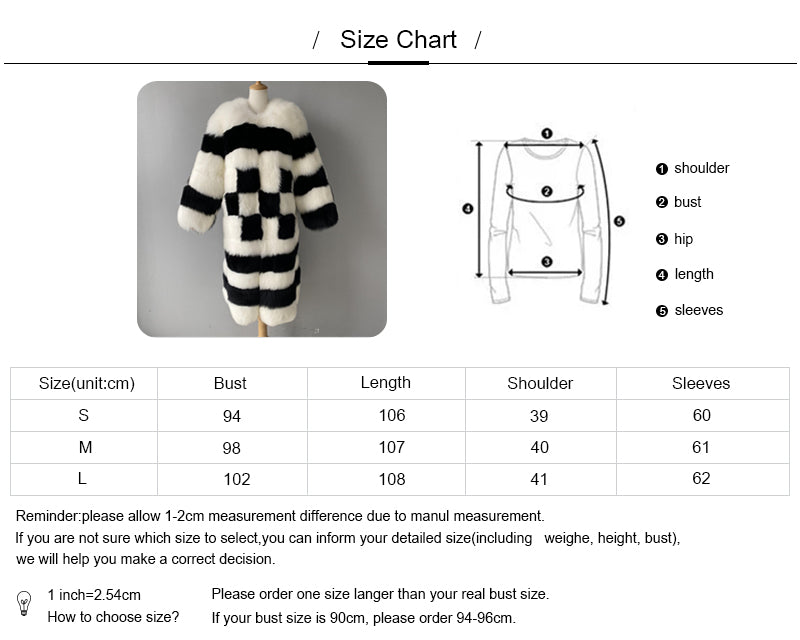 Long Style Mixed Color Luxury Genuine Fox Fur Coat Fashion Women Real Fox fur Winter Coat