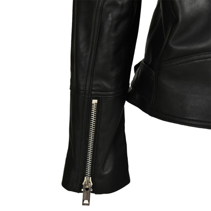 Women Genuine Sheepskin Leather Jackets Zipper Design Wholesale Custom Mens Leather Jacket