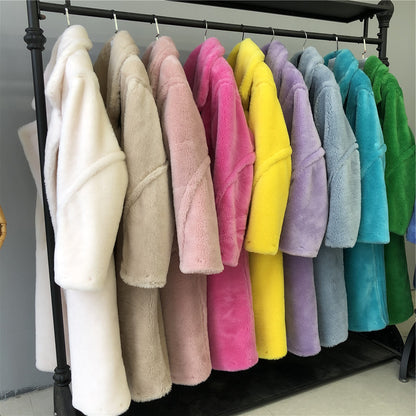 Jaxmonoy Sheep Shearling Coat Teddy Coat