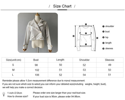 Spring Popular Custom Color Cropped Genuine Leather Jacket V-neck Collar Wholesale Fashion Women White Leather Jackets
