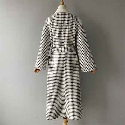 Solid Color Cashmere Coat With Big Side Pocket And Removable Belt