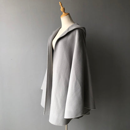 Jaxmonoy Fashion Girls Double Sided Cashmere Wool Cloak