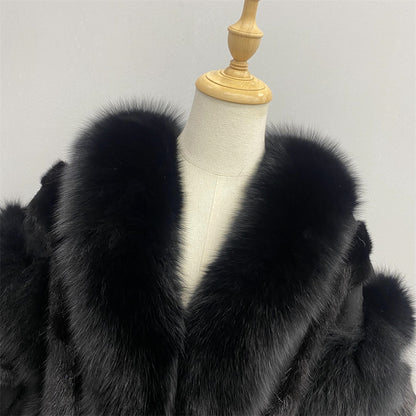 Winter Thick Warm Regular Length Genuine Fluffy Fox Fur Coat Fashion Women Real Fox Fur Coat Jacket
