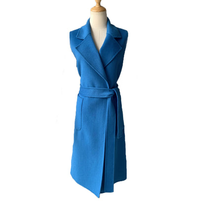 Jaxmonoy Women Cashmere Vest Modern Coat With Belt Outwear