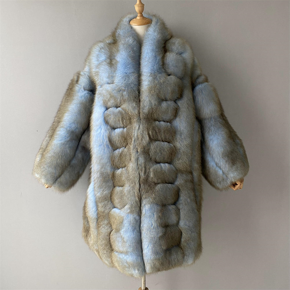 Custom Genuine Women Winter Outwear Natural Real Fox Fur Coat