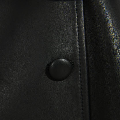 Long Leather Coats With Fur Collar And Cuffs Sheepskin Leather Jackets Unisex
