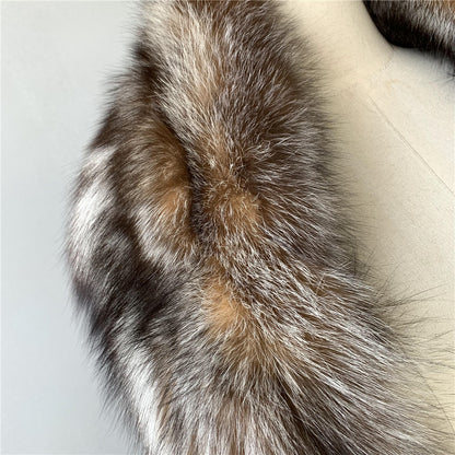 Jaxmonoy Trending Fashion Winter Luxurious Style Outwear Real Fox Fur Shawl