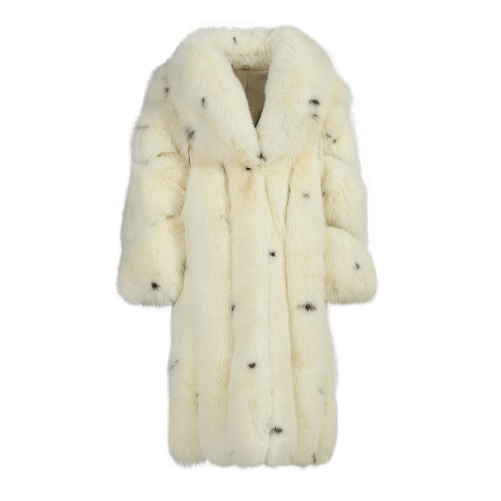 Warm Elegant Ladies Long Fluffy Luxury Genuine Fox Fur Coat Custom Winter Women Fox Fur Coat