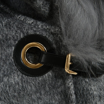 Custom High Quality Double-faced Cashmere Coat With Luxury Real Fox Fur Collar