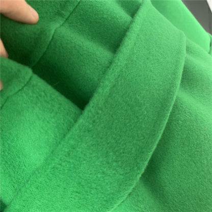 Jaxmonoy Oversize Loose Cashmere Wool Coat with Real Fox Fur Collar Winter Women Hood Outerwear Belt