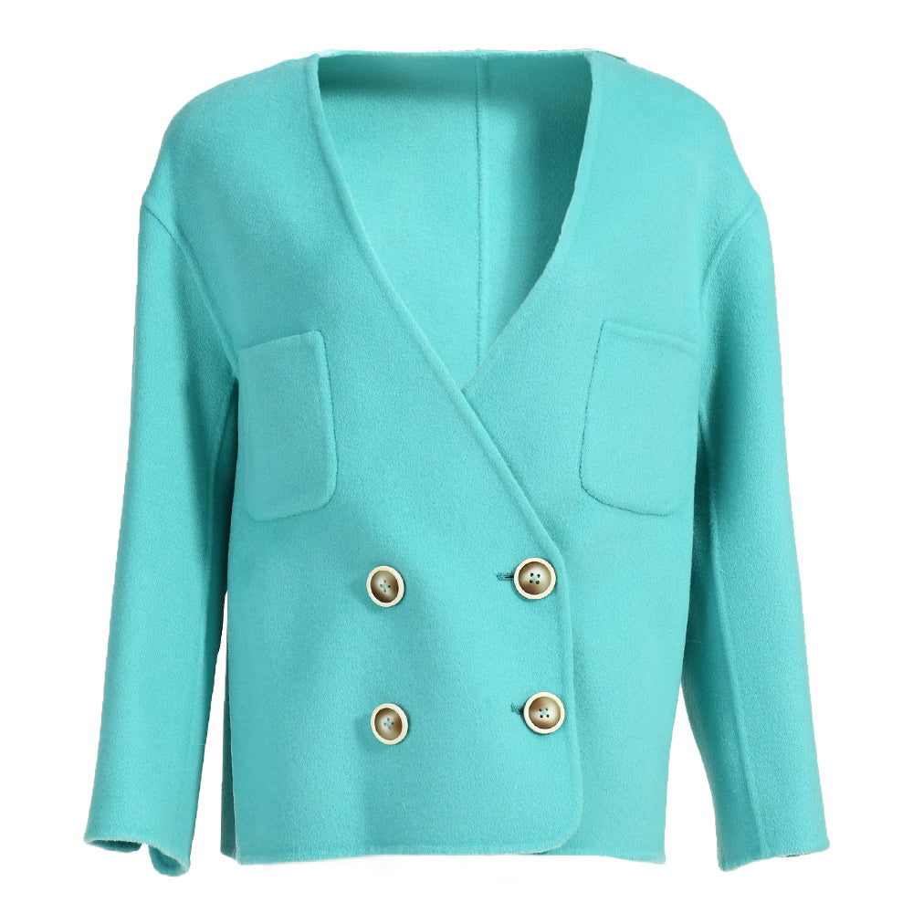 V-neck Double-sided Cashmere Wool Coat Removable Fox Fur Vest