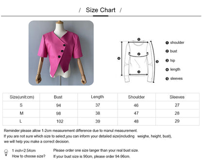 High Quality Half Sleeve Irregular Leather Jacket Latest Design For Women