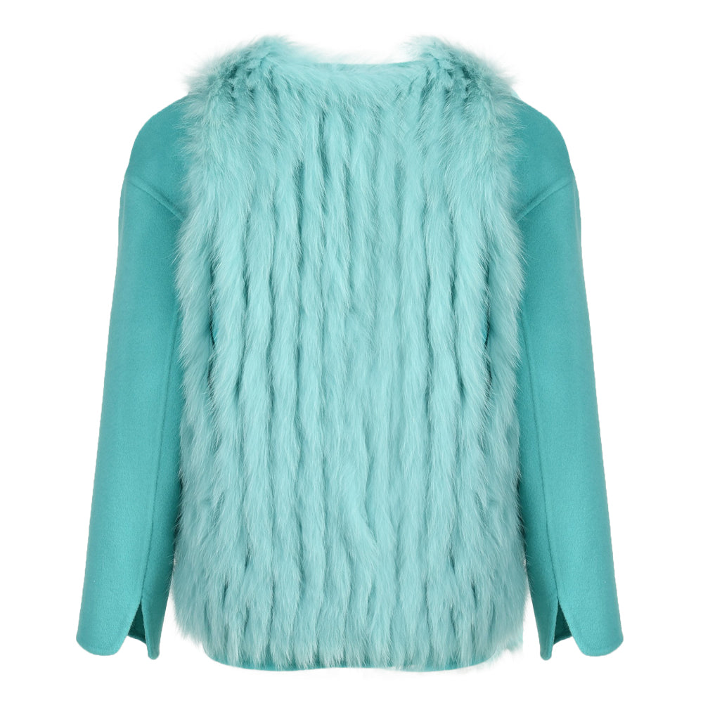 V-neck Double-sided Cashmere Wool Coat Removable Fox Fur Vest