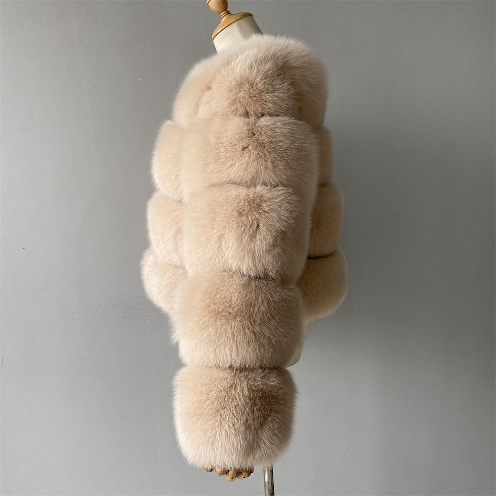 Fashion Warm Female Short Style Colorful Real Fox Fur High Quality