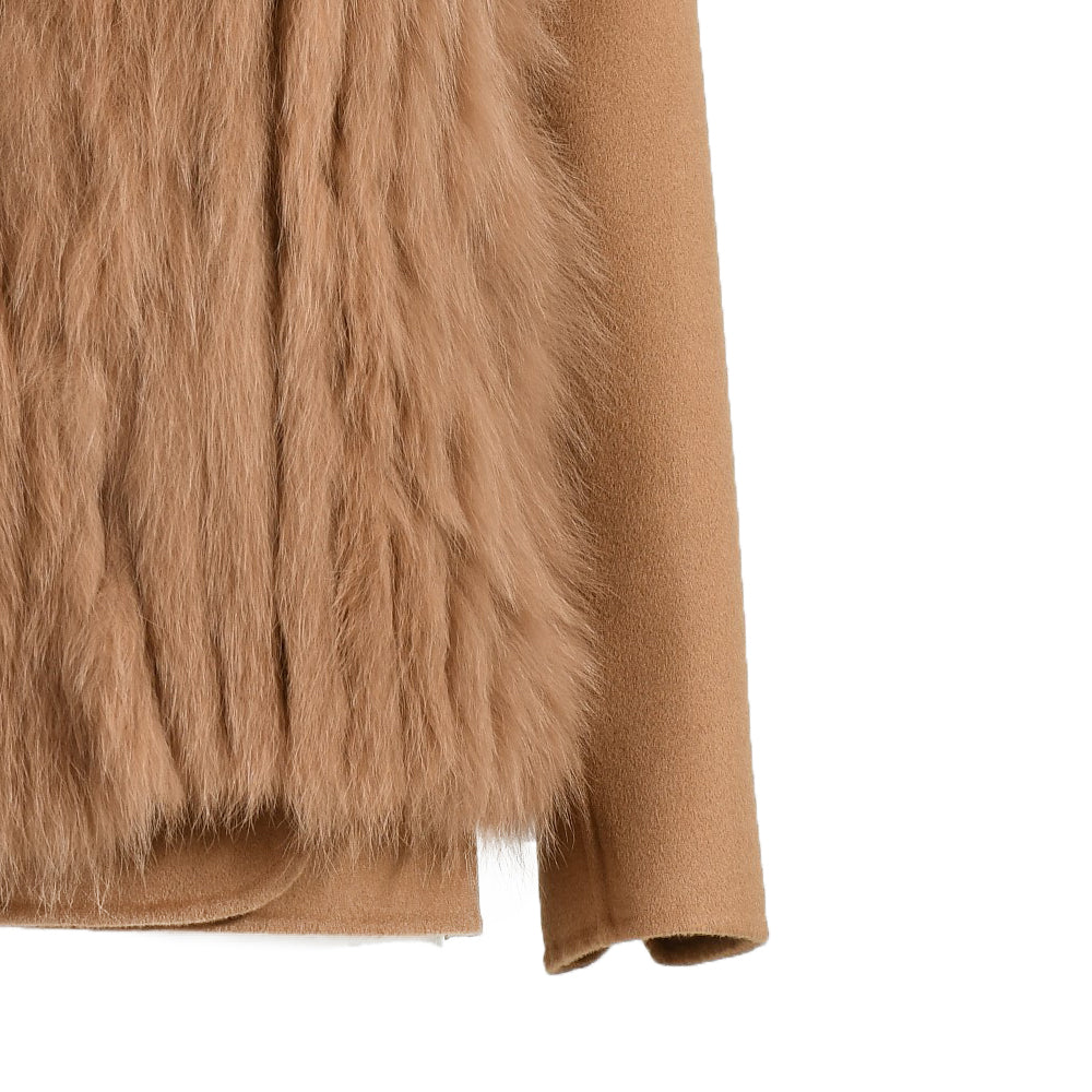V-neck Double-sided Cashmere Wool Coat Removable Fox Fur Vest