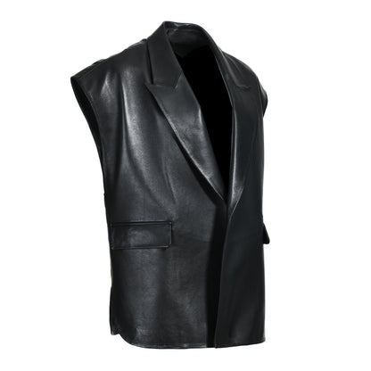 Ladies High Quality Real Sheepskin Leather Gilet Women  Leather Jacket Vest