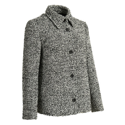 Mix Color Single Breased Button Wool Blends Jacket For Women
