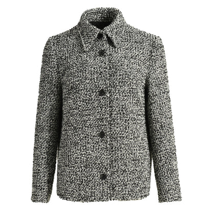 Mix Color Single Breased Button Wool Blends Jacket For Women